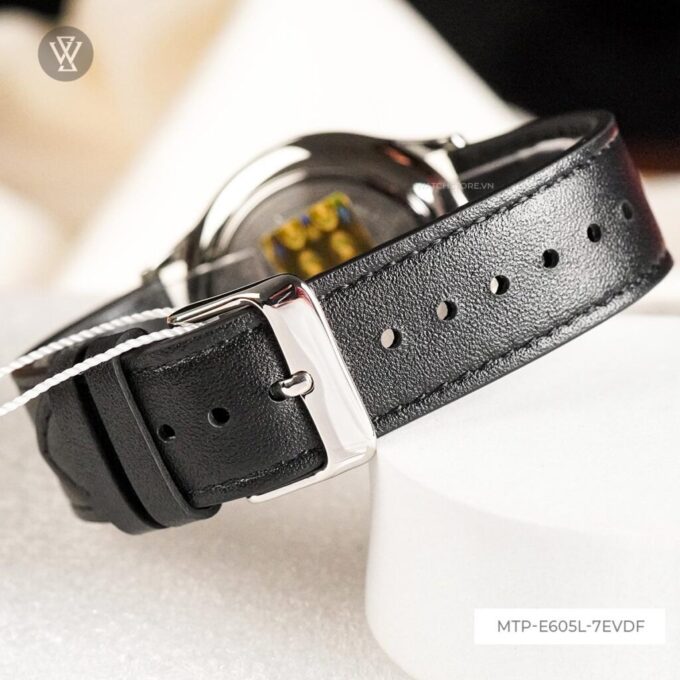 Montre Homme Casio - MTP-E605L-7EVDF - Bracelet en Cuir noir - Affichage analogique - Résistant à l'eau