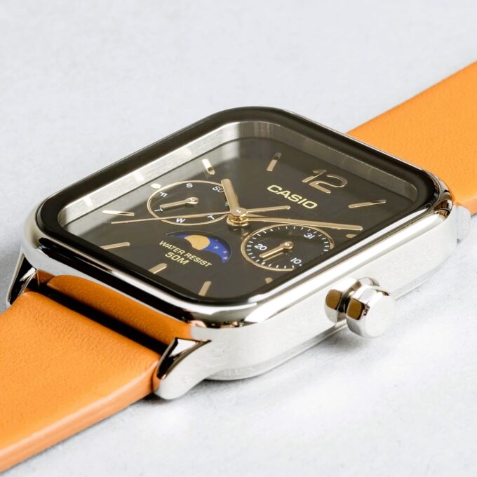 Montre Homme Casio - MTP-M305L-1AVDF - Bracelet en Cuir Kaki - Cadran Carré - Affichage analogique - Résistant à l'eau