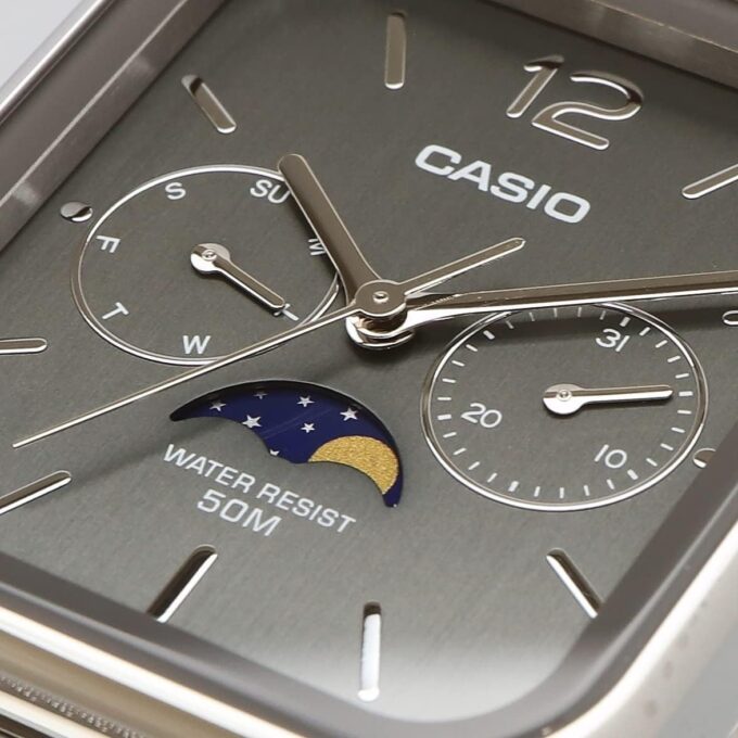 Montre Homme Casio - MTP-M305L-1AVDF - Bracelet en Cuir Kaki - Cadran Carré - Affichage analogique - Résistant à l'eau