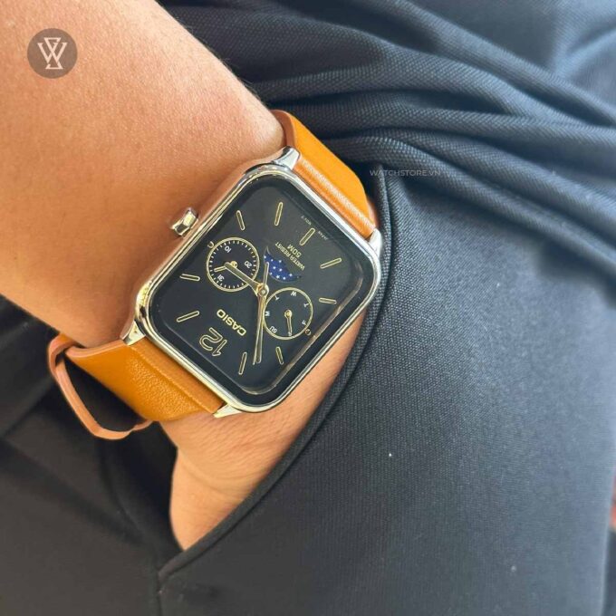 Montre Homme Casio - MTP-M305L-1AVDF - Bracelet en Cuir Kaki - Cadran Carré - Affichage analogique - Résistant à l'eau