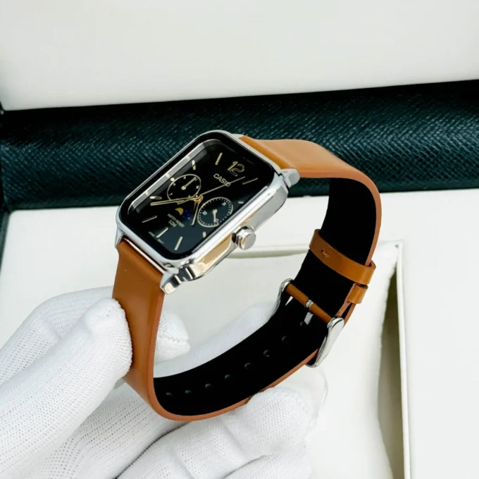 Montre Homme Casio - MTP-M305L-1AVDF - Bracelet en Cuir Kaki - Cadran Carré - Affichage analogique - Résistant à l'eau