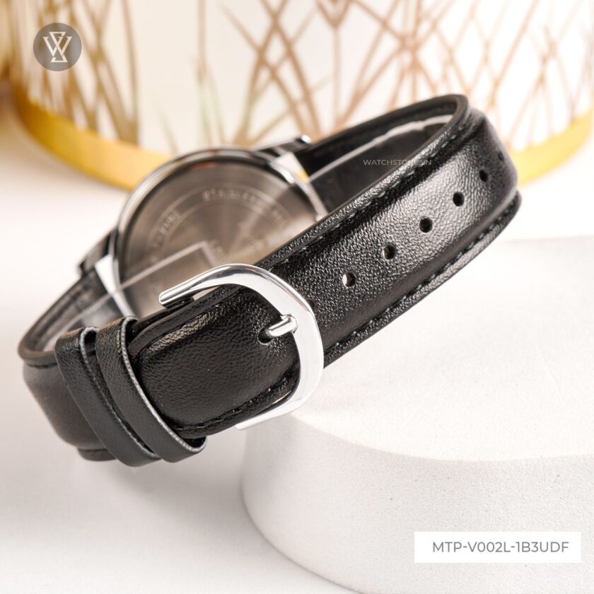 montre homme casio mtp v002l 1b3udf bracelet en cuir noir affichage analogique résistant à l'eau