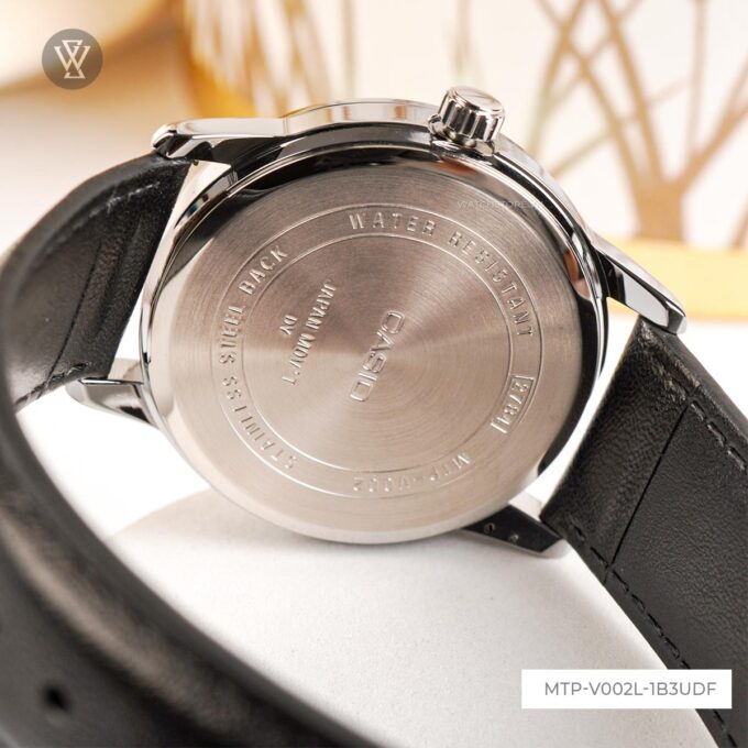 Montre Homme Casio - MTP-V002L-1B3UDF - Bracelet en Cuir Noir - Affichage analogique - Résistant à l'eau