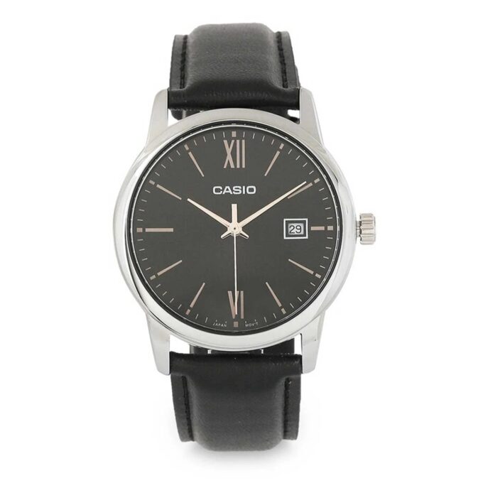 Montre Homme Casio - MTP-V002L-1B3UDF - Bracelet en Cuir Noir - Affichage analogique - Résistant à l'eau