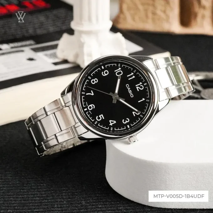 Montre Homme Casio - MTP-V005D-1B4UDF - Bracelet en Acier Inoxydable - Affichage analogique - Résistant à l'eau