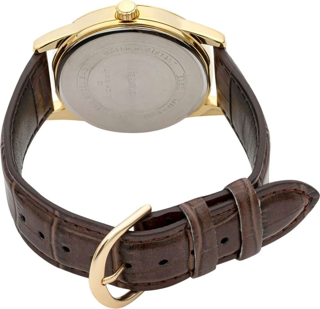 montre homme casio mtp v006gl 7budf bracelet en cuir marron affichage analogique résistant à l'eau
