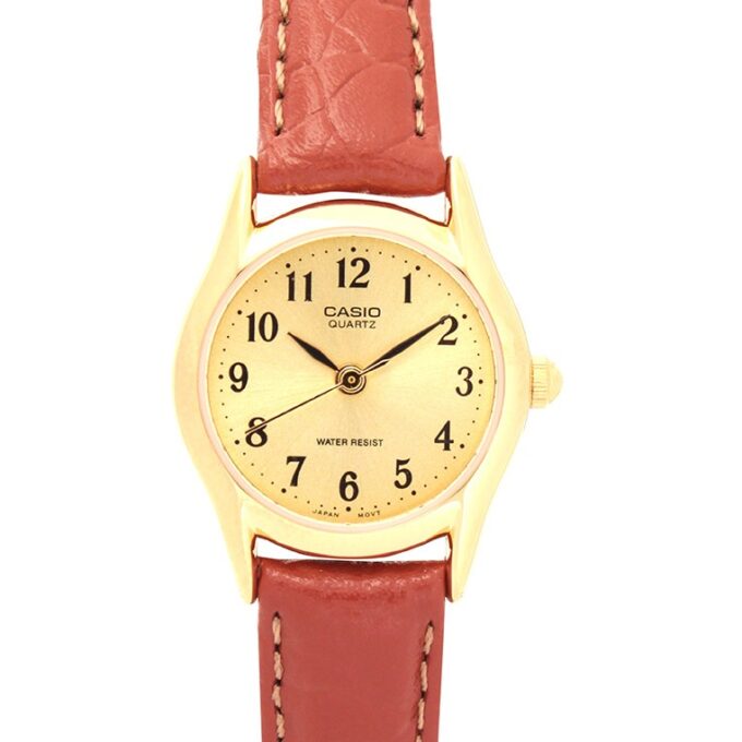 Montre Femme Casio - LTP-1094Q-9BRDF - Bracelet en Cuir Marron - Affichage analogique - Résistant à l'eau