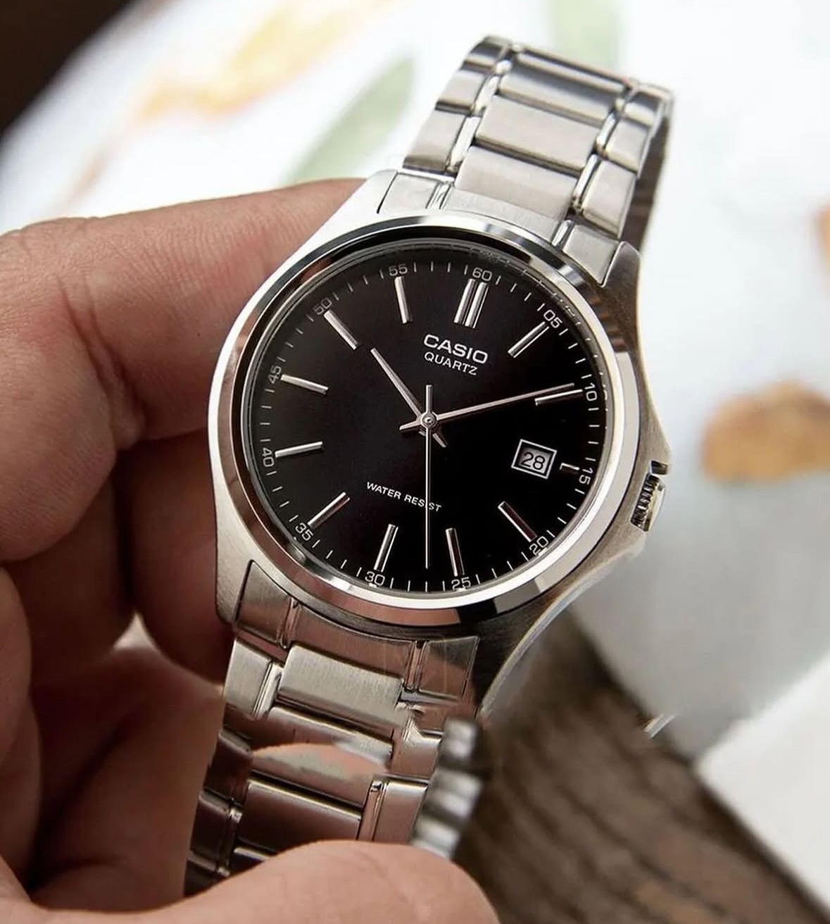 montre homme casio mtp 1183a 1adf bracelet en acier inoxydable affichage analogique résistant à l'eau