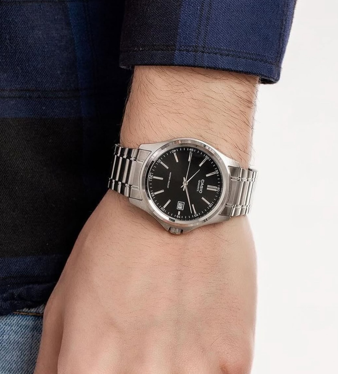 montre homme casio mtp 1183a 1adf bracelet en acier inoxydable affichage analogique résistant à l'eau