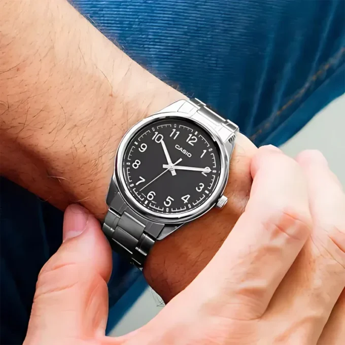 aiwatch_MTP-V005D-1B4UDF - Montre Homme Casio - MTP-V005D-1B4UDF - Bracelet en Acier Inoxydable - Affichage analogique - Résistant à l'eau