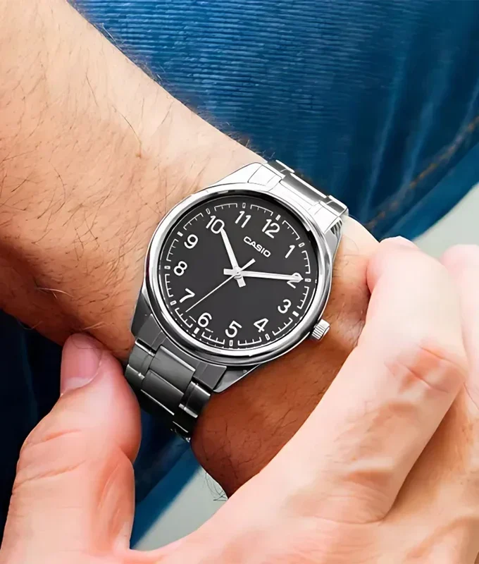 aiwatch_MTP-V005D-1B4UDF - Montre Homme Casio - MTP-V005D-1B4UDF - Bracelet en Acier Inoxydable - Affichage analogique - Résistant à l'eau