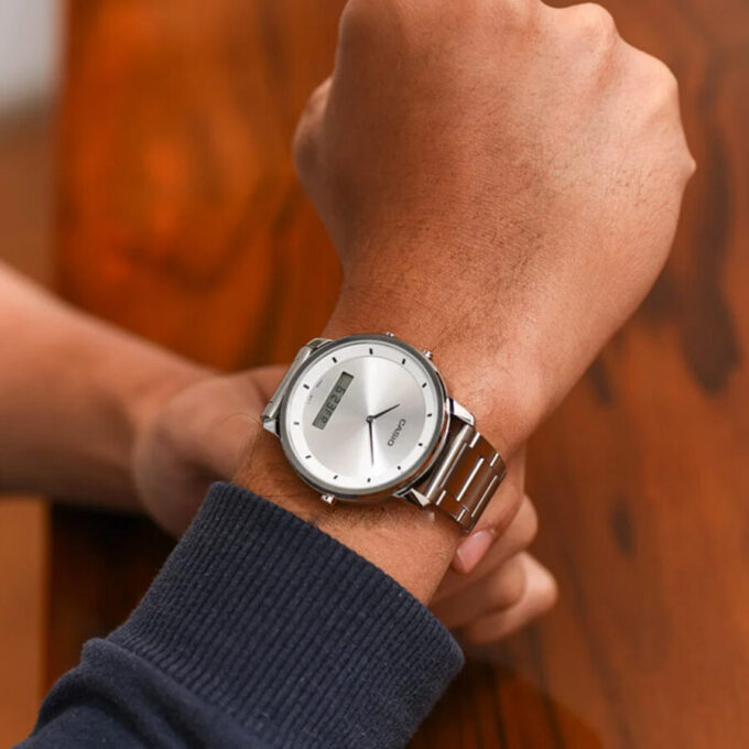 Montre Homme Casio - MTP-B200D-7EDF - Bracelet en Acier Inoxydable - Affichage analogique - numérique - Résistant à l'eau