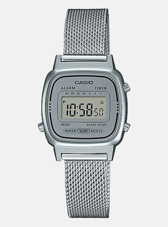 Montre Unisexe Casio - LA670WEM-7DF - Bracelet en Acier inoxydable - Affichage numérique - Résistant à l'eau