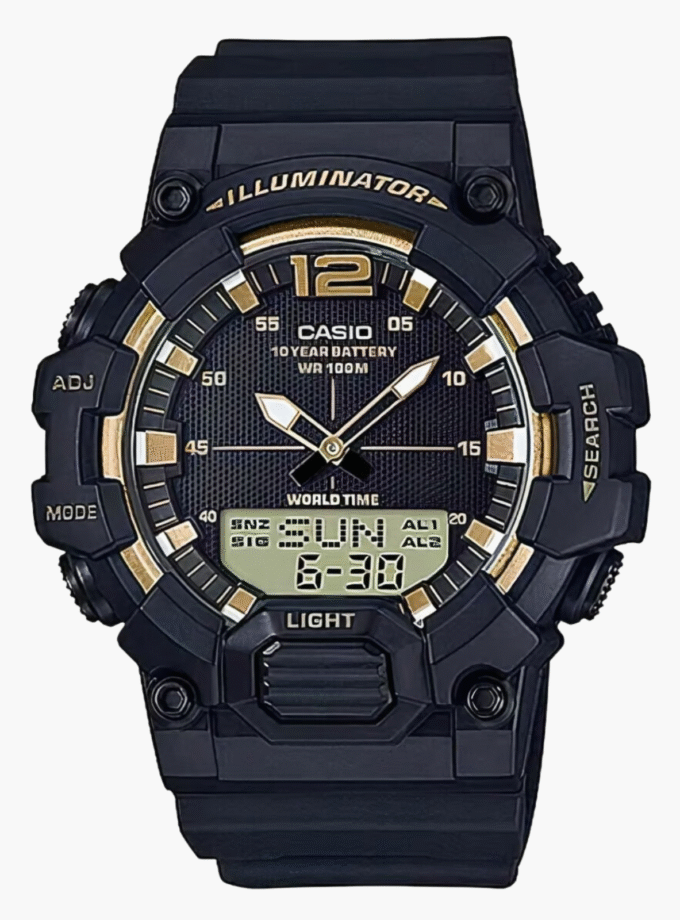 Montre Homme Casio - HDC-700-9AVDF - Bracelet en Résine noir Affichage analogique - numérique - Résistant à l'eau