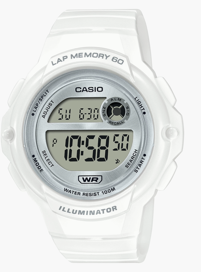 Montre Femme Casio - LWS-1200H-7A1VDF - Bracelet en Résine Blanc - Affichage Numérique - Résistant à l'eau