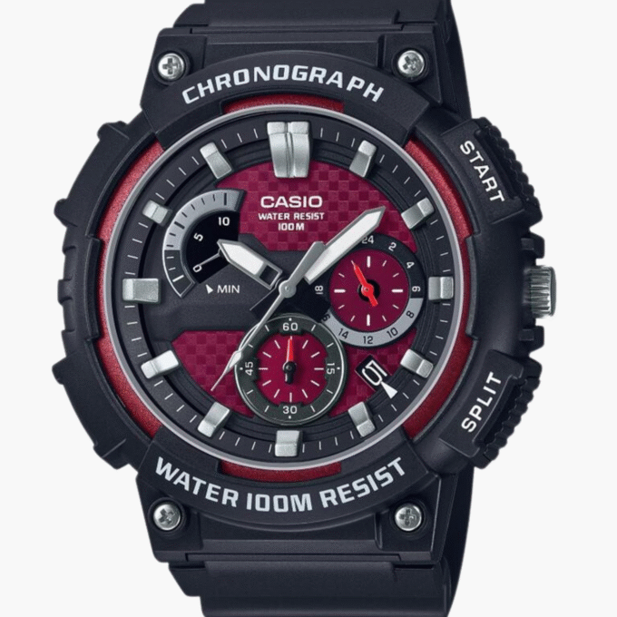 Montre Homme Casio - MCW-200H-4AVDF - Bracelet en Résine noir - Affichage analogique - Chronographe - Résistant à l'eau