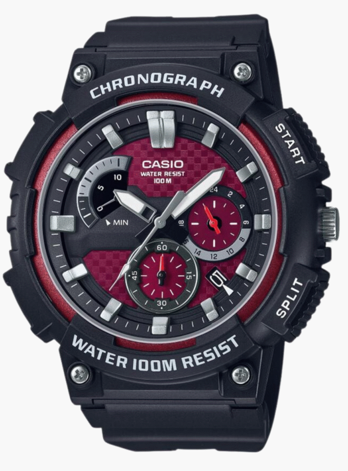 Montre Homme Casio - MCW-200H-4AVDF - Bracelet en Résine noir - Affichage analogique - Chronographe - Résistant à l'eau