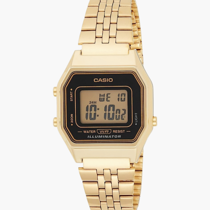 Montre Unisexe Casio - LA680WGA-1BDF - Bracelet en Acier inoxydable Doré - Affichage Numérique - Résistant à l'eau