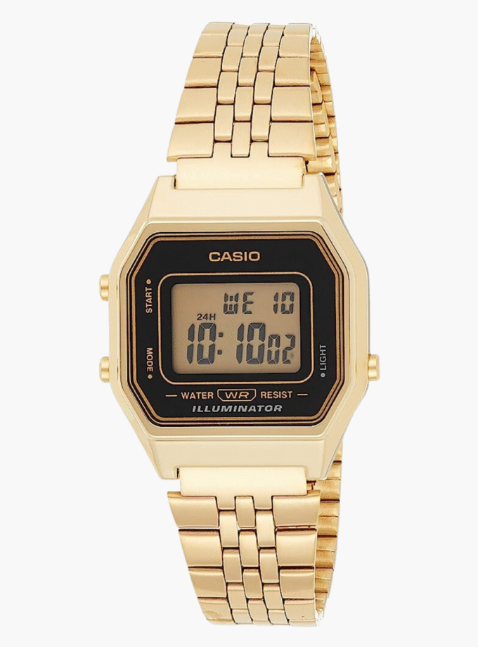 Montre Unisexe Casio - LA680WGA-1BDF - Bracelet en Acier inoxydable Doré - Affichage Numérique - Résistant à l'eau
