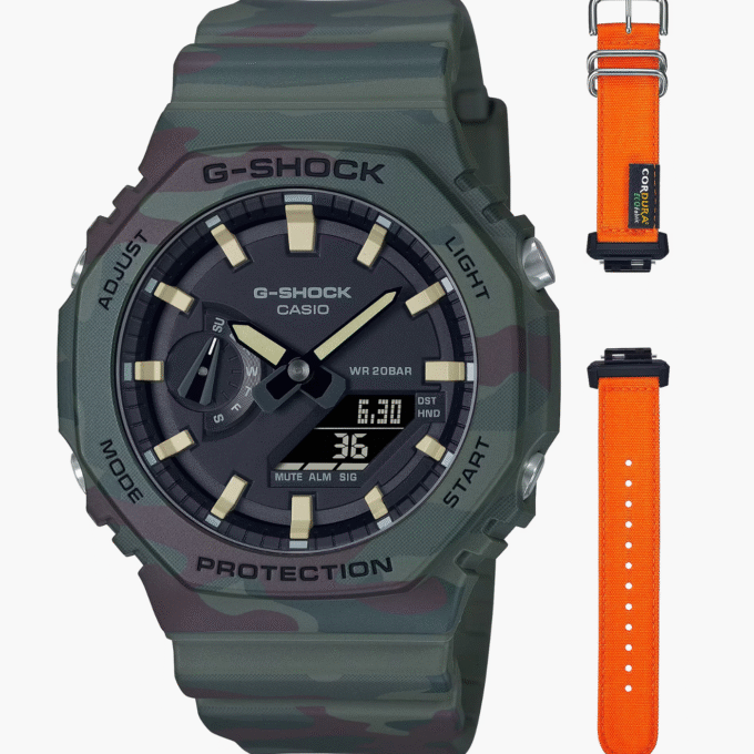 Montre Homme Casio G-SHOCK - GAE-2100WE-3ADR - Bracelet en Résine Interchangeable - Affichage analogique - numérique - Résistant à l'eau