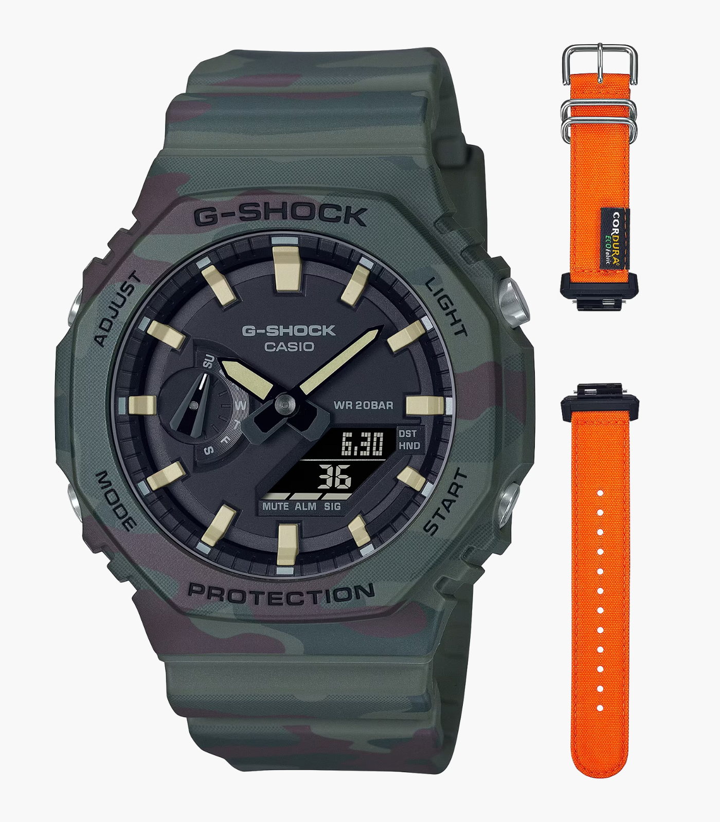 Montre Homme Casio G-SHOCK - GAE-2100WE-3ADR - Bracelet en Résine Interchangeable - Affichage analogique - numérique - Résistant à l'eau