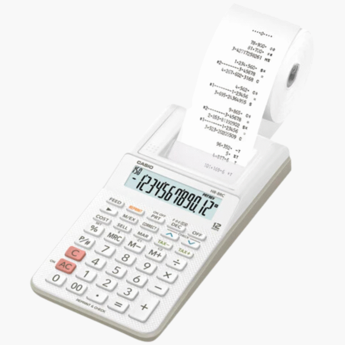 Calculatrice Casio à Imprimante HR-8RC-WE - 12 Chiffres