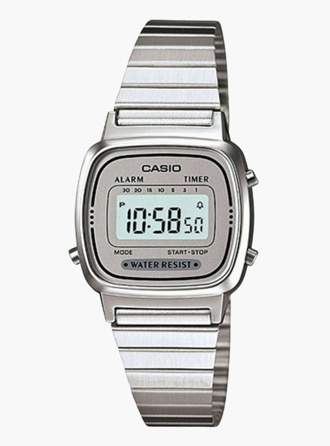 Montre Unisexe Casio - LA670WA-7DF - Bracelet en Acier inoxydable - Affichage Numérique - Résistant à l'eau