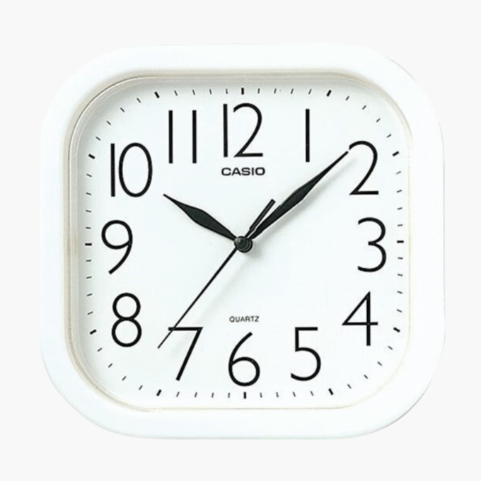 Horloge Murale Casio - IQ-06-7DF - Carré - Affichage analogique - Blanc