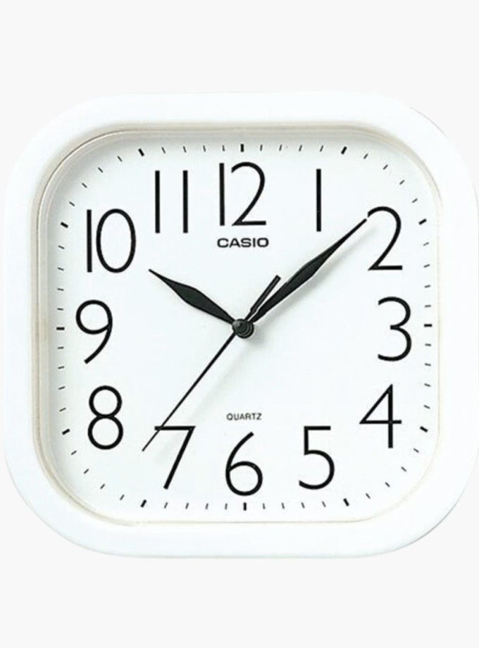 Horloge Murale Casio - IQ-06-7DF - Carré - Affichage analogique - Blanc