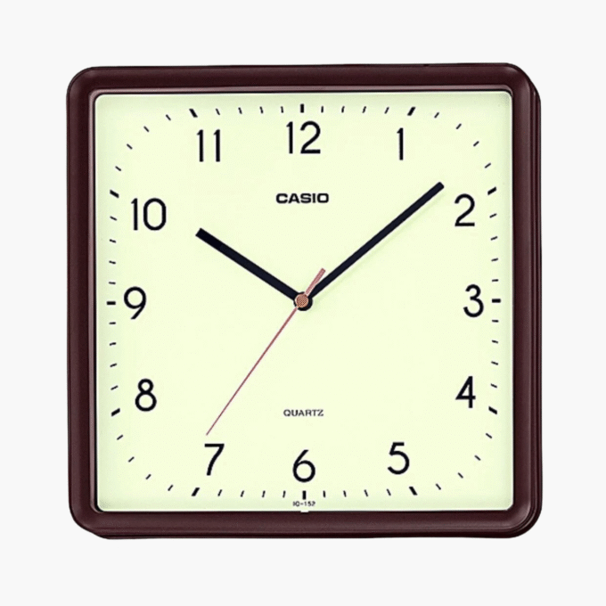 Horloge Murale Casio - IQ-152-5DF - Carré - Affichage analogique