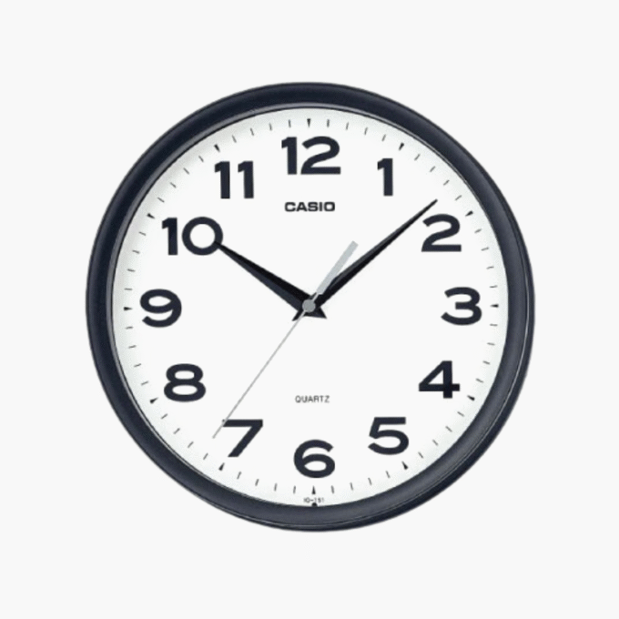 Horloge Murale Casio - IQ-151-1DF - Affichage analogique - Blanc
