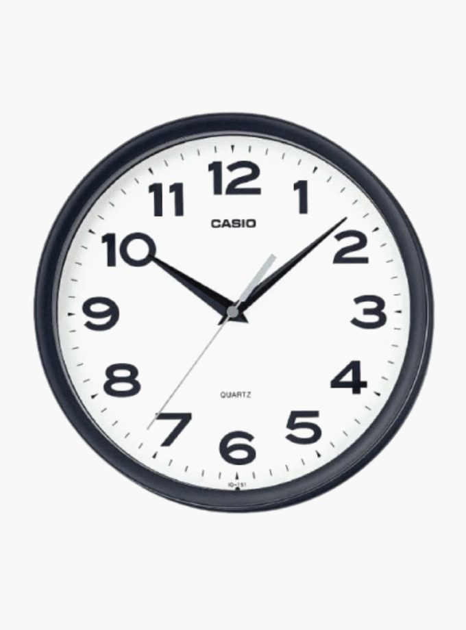 Horloge Murale Casio - IQ-151-1DF - Affichage analogique - Blanc