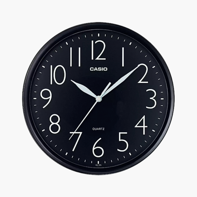 Horloge Murale Casio - IQ-05-1DF - Affichage analogique - Rond - Noir