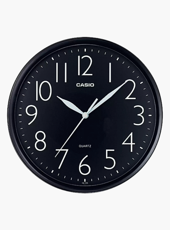 Horloge Murale Casio - IQ-05-1DF - Affichage analogique - Rond - Noir