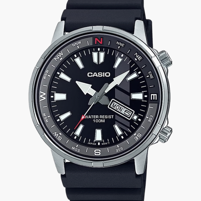 Montre Homme Casio - MTD-130-1AVDF - Bracelet en Résine noir - Affichage analogique - Résistant à l'eau