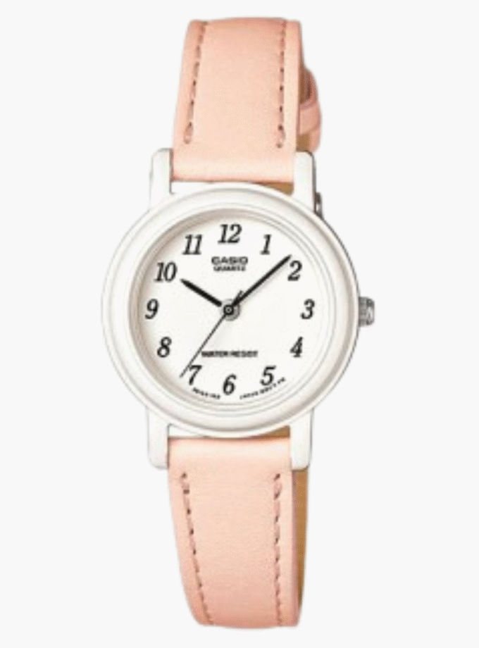 Montre Jeunesse Casio - LQ-139L-4B2DF - Bracelet en Cuir rose - Affichage analogique - Résistant à l'eau