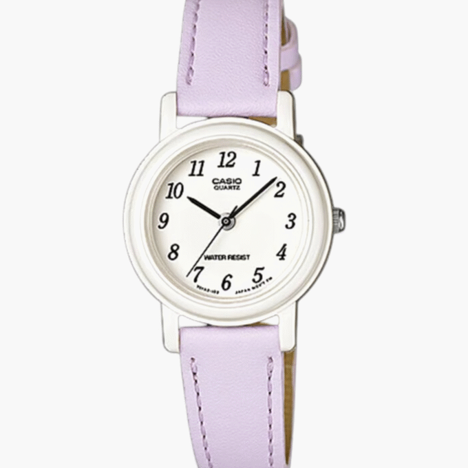 Montre Femme Casio - LQ-139L-6BDF - Bracelet en Cuir violet - Affichage analogique - Résistant à l'eau