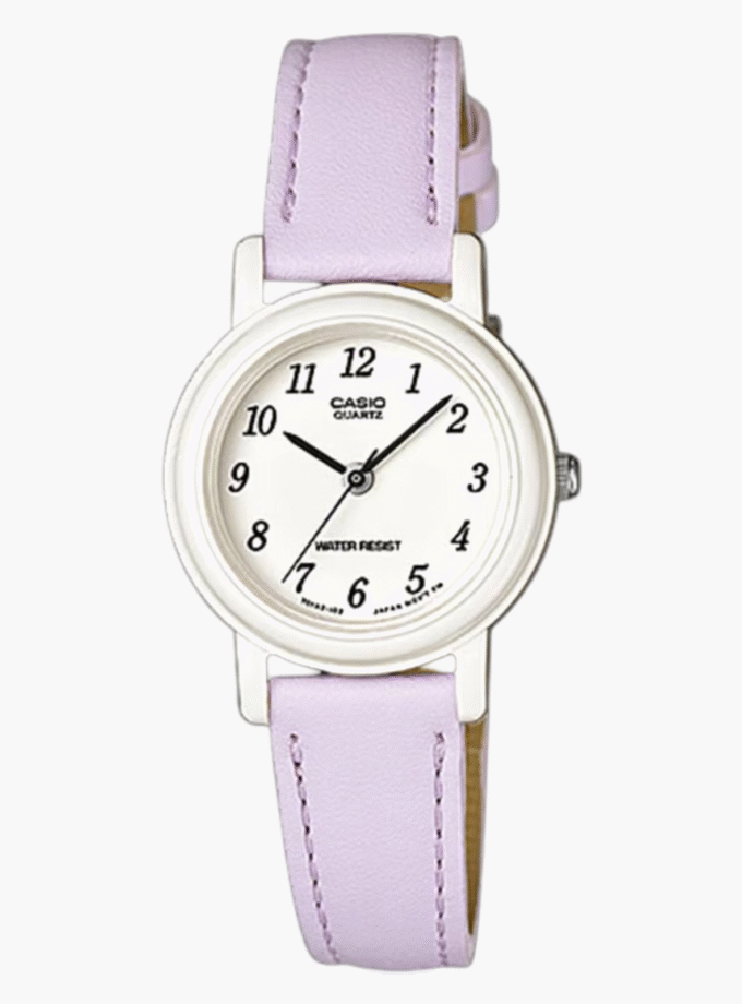 Montre Femme Casio - LQ-139L-6BDF - Bracelet en Cuir violet - Affichage analogique - Résistant à l'eau
