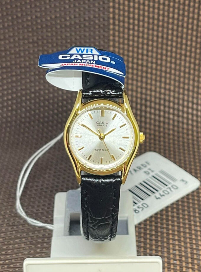 Montre Femme Casio - LTP-1094Q-7ARDF - Bracelet en Cuir noir - Affichage analogique - Résistant à l'eau