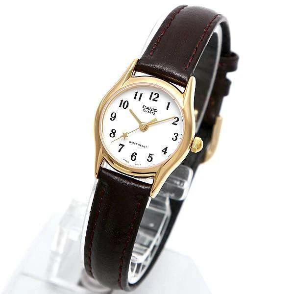 Montre Femme Casio - LTP-1094Q-7B4RDF - Bracelet en Cuir Marron - Affichage analogique - Résistant à l'eau