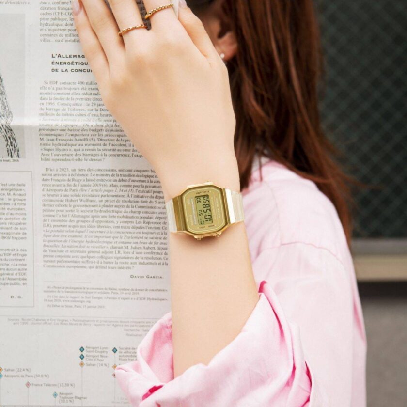 montre casio unisexe a168xesg 9adf bracelet en résine affichage numérique résistant à l'eau