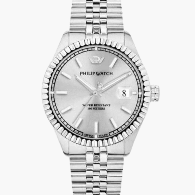 Montre Homme PHILIP WATCH CARIBE - R8253597082 - Bracelet en Acier Inoxydable - Affichage analogique - Résistant à l'eau - Verre Saphir