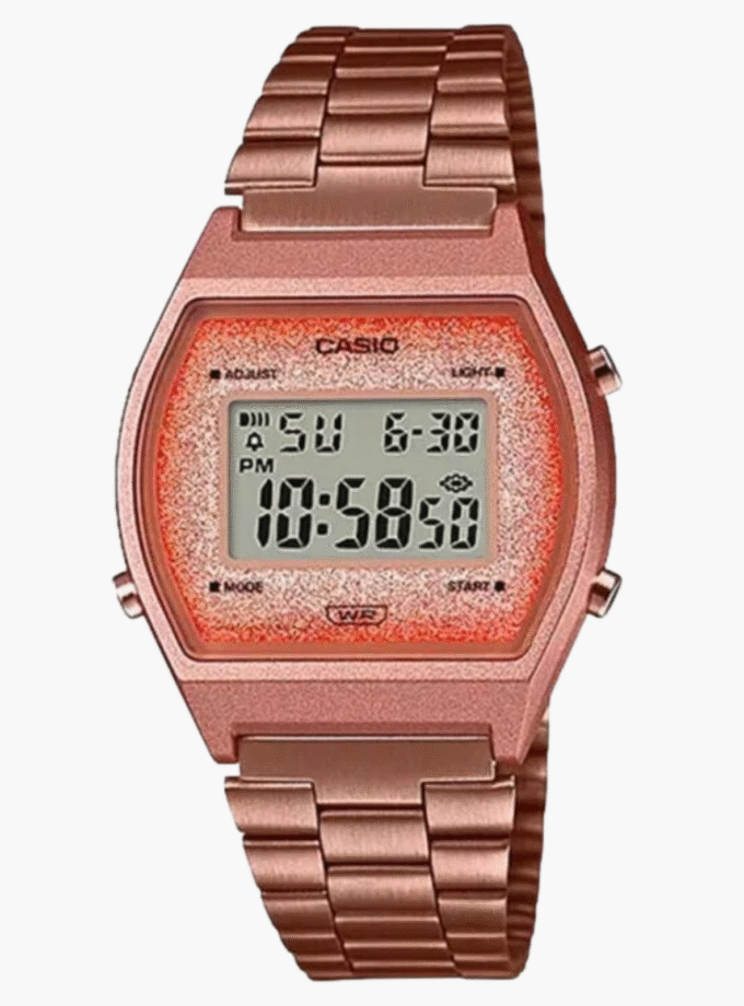 Montre Femme Casio - B640WCG-5DF - Bracelet en Acier Inoxydable Rose - Affichage Numérique - Résistant à l'eau