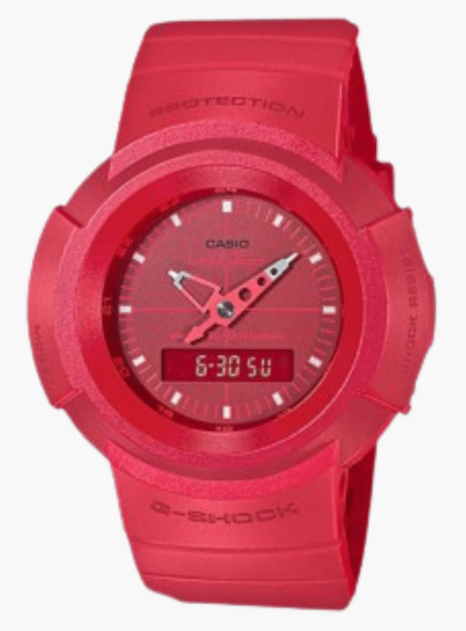 Montre Homme Casio G-SHOCK - AW-500BB-4EDR - Bracelet en Résine Rouge - Affichage analogique - Résistant à l'eau