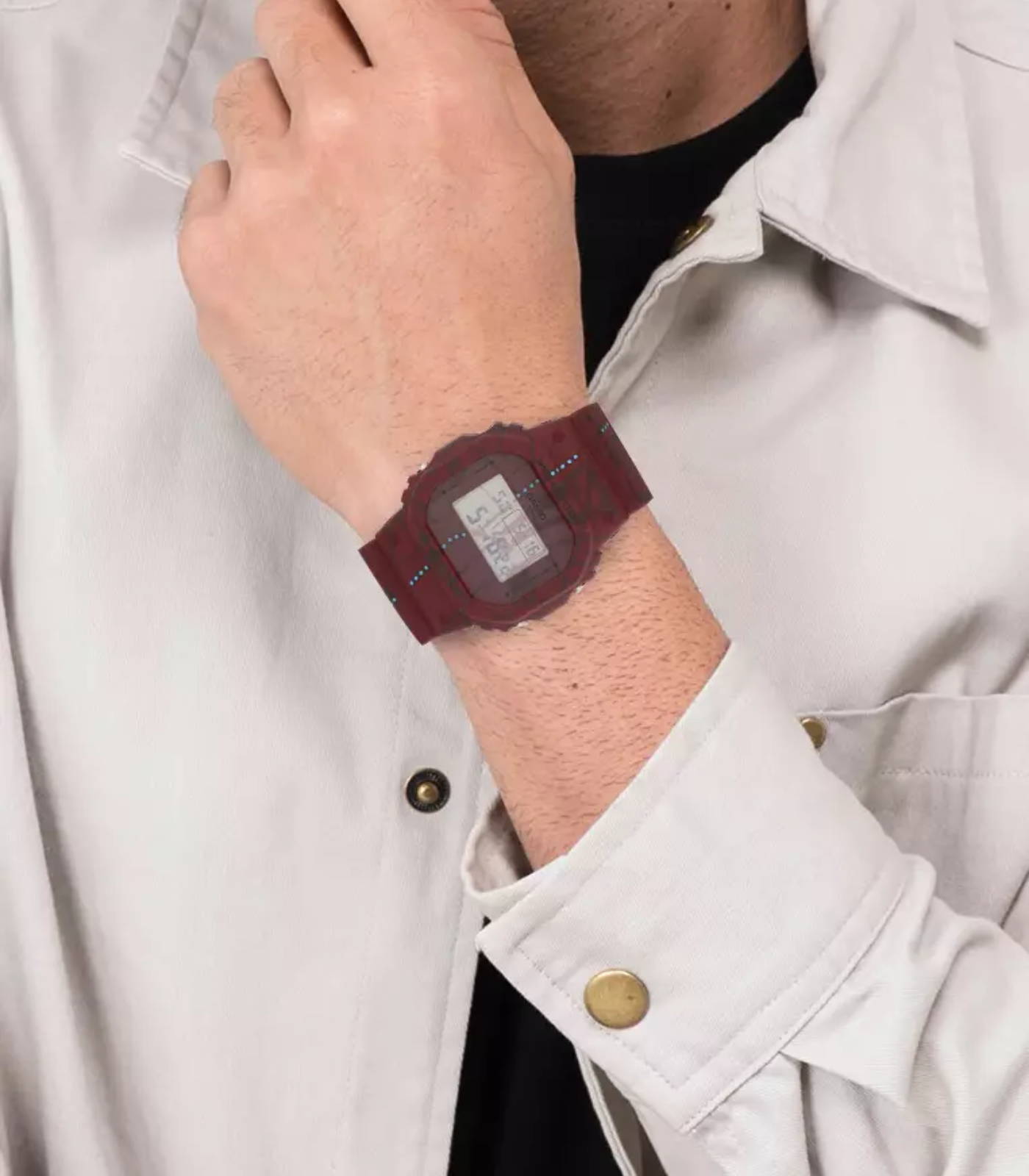 Montre Homme Casio G-SHOCK - DW-5600SBY-4DR - Bracelet en Résine - Rouge Bordeau - Affichage numérique - Résistant à l'eau – Image 2