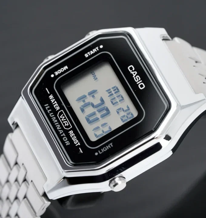 aiwatch_LA680WA-1DF - Montre Casio Vintage - LA680WA-1DF - Bracelet en Acier Inoxydable - Affichage Numérique - Résistant à l'eau