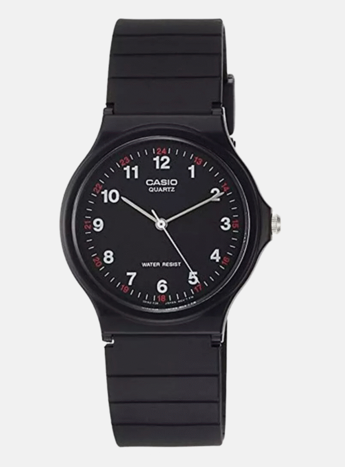 Montre Jeunesse Casio - MQ-24-1BLDF - Bracelet en Résine Noir - Affichage analogique - Résistant à l'eau