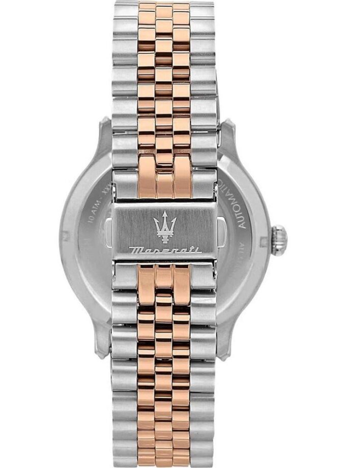 Montre Homme Maserati EPOCA AUTOMATIQUE – R8823118011 – Bracelet  Bicolor en Acier Inoxydable – Revêtement en CRISTAL DE SAPHIR- RESISTANCE A L’EAU 10 ATM