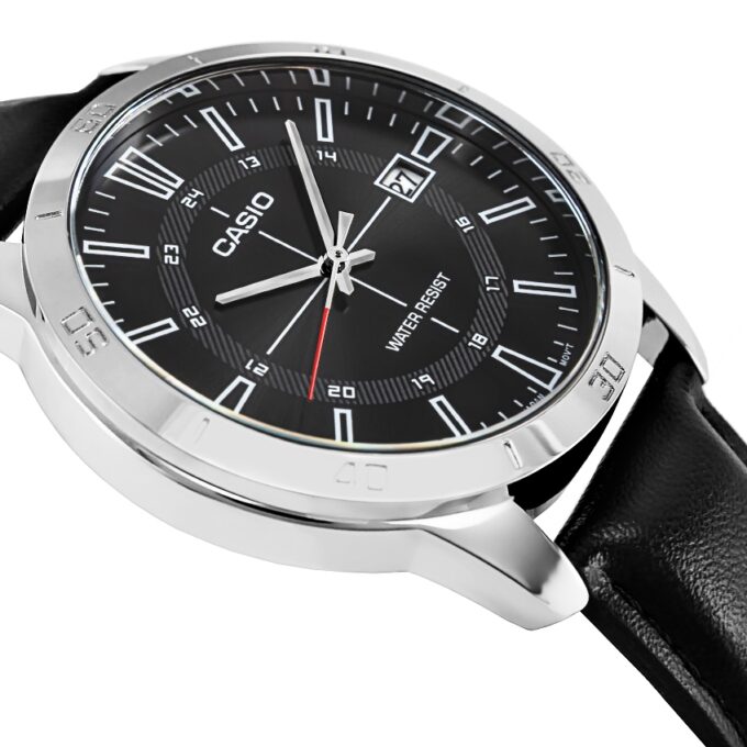 Montre Homme Casio - MTP-V004L-1CUDF - Bracelet en Cuir Noir - Affichage analogique - Résistant à l'eau