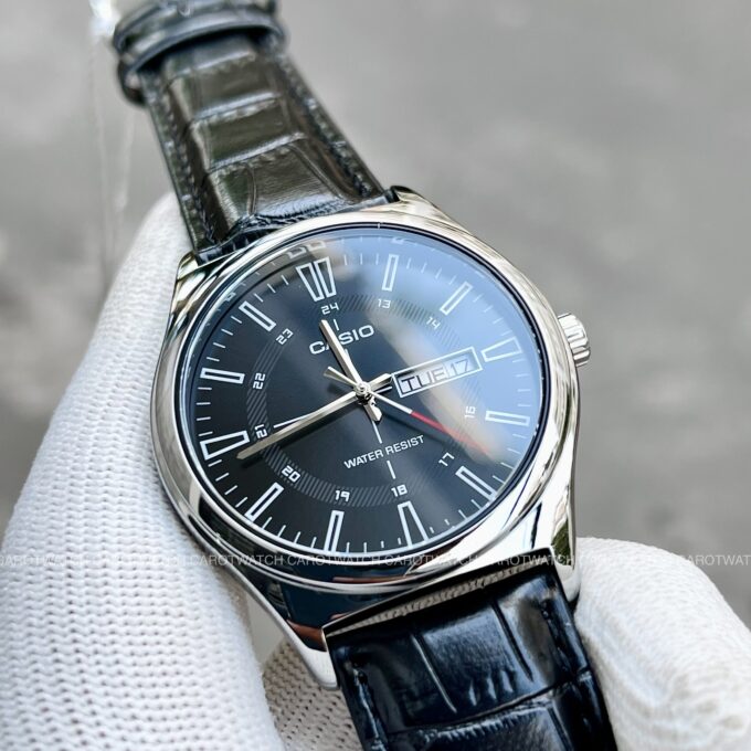 Montre Homme Casio - MTP-V006L-1CUDF - Bracelet en Cuir Noir - Affichage analogique - Résistant à l'eau